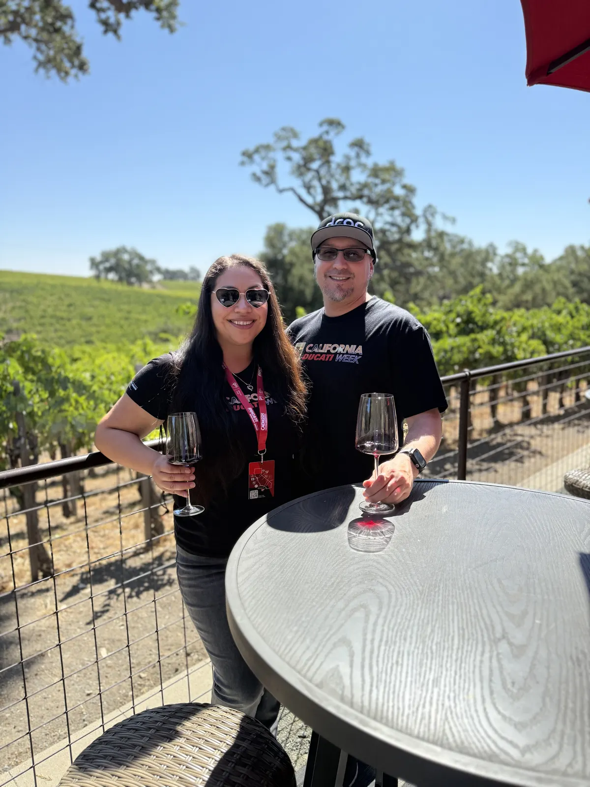 Two CADW friends posing together at the vineyard